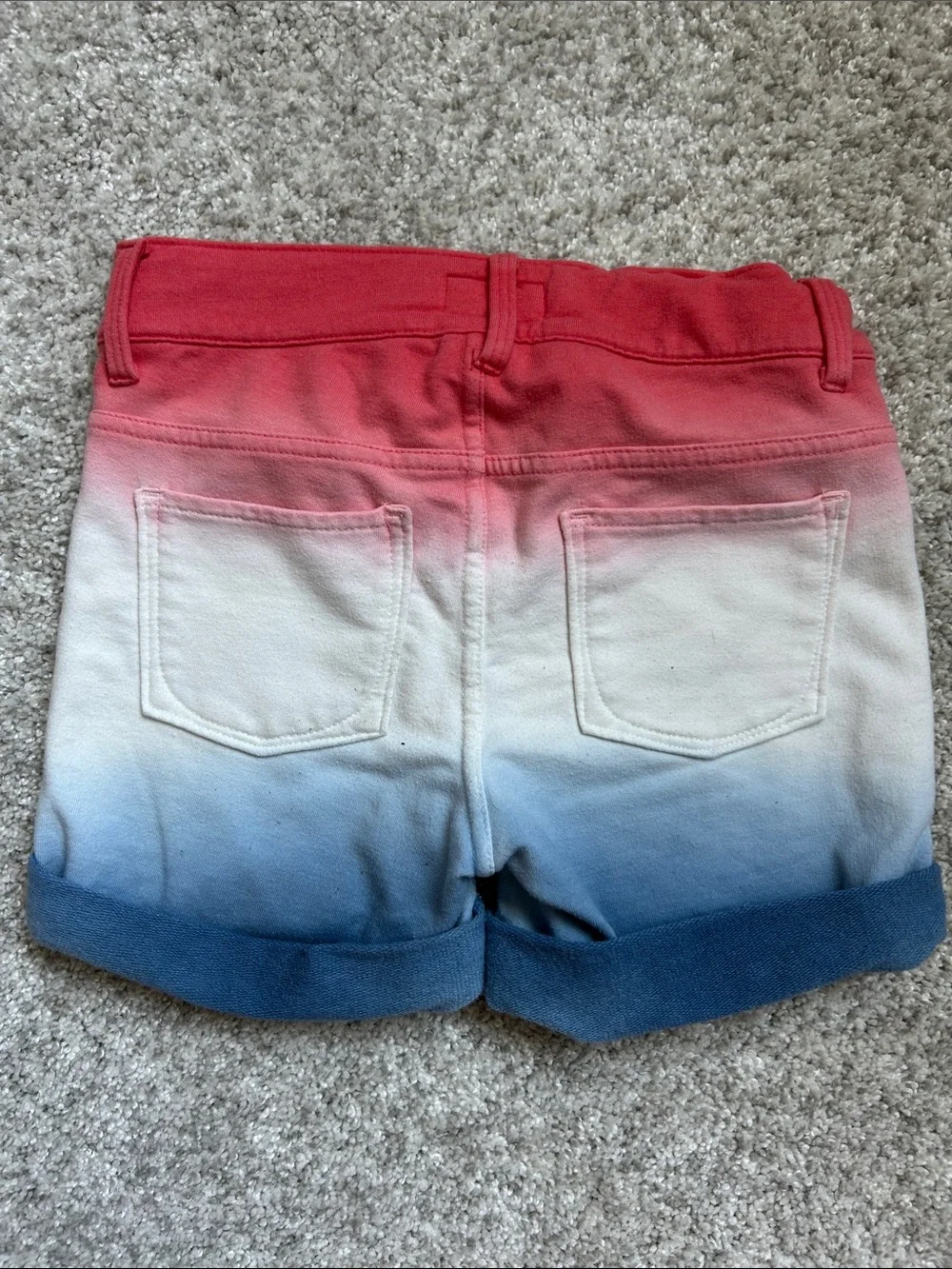 Old Navy Red White Blue Ombre Dip-Dye Shorts